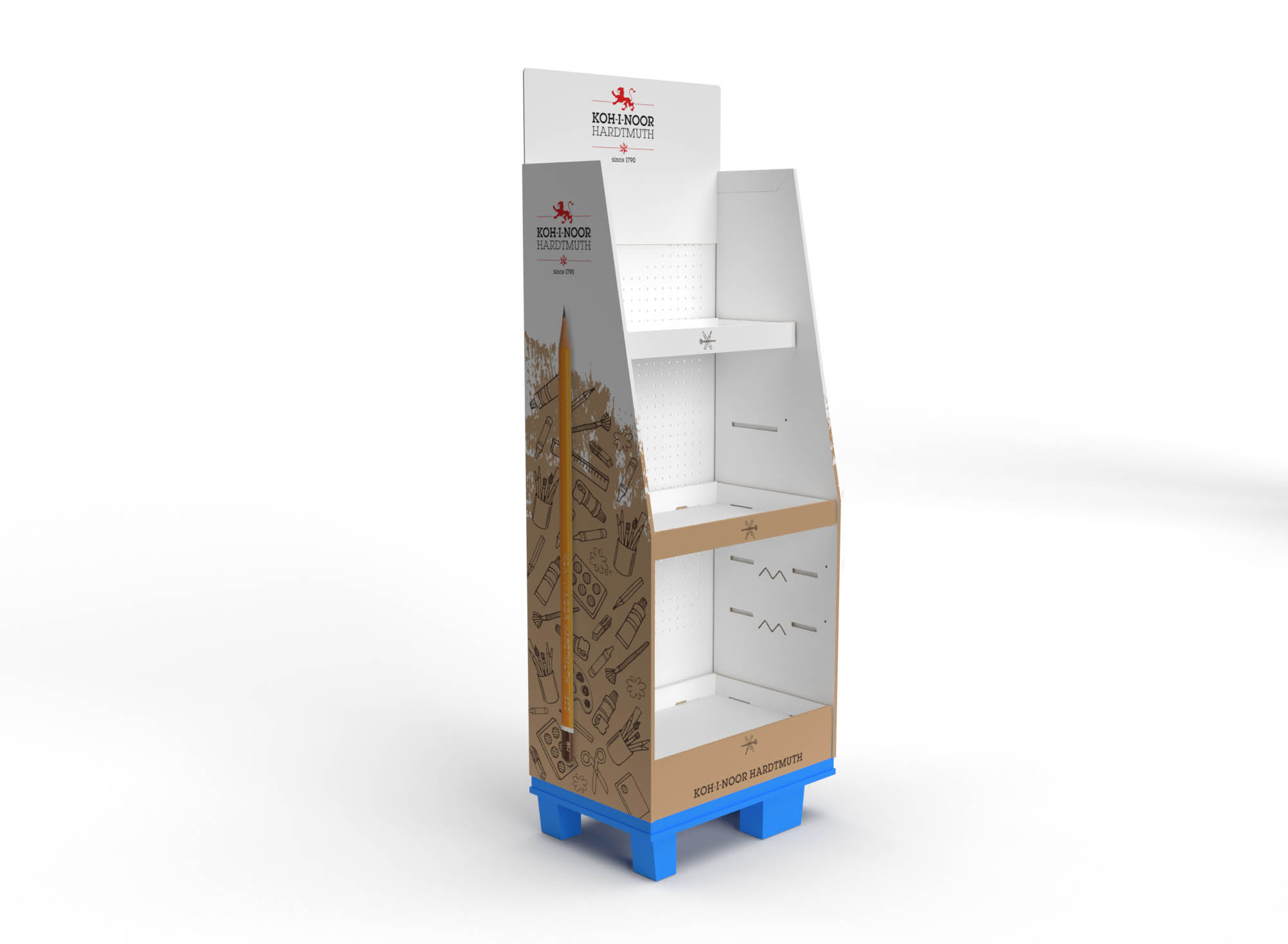 stojan prodejní kartonový na psací a kreslící potřeby hnědý #162775